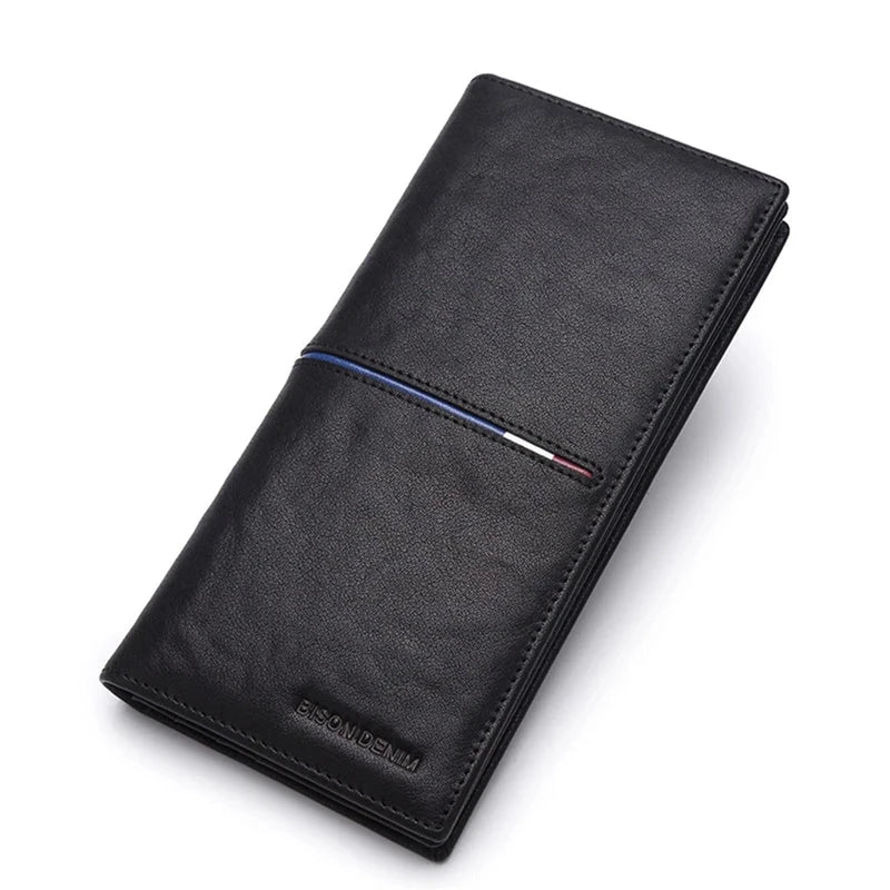 Men's Leather Wallets- Multi-Functional Cowhide Slim Genuine Leather