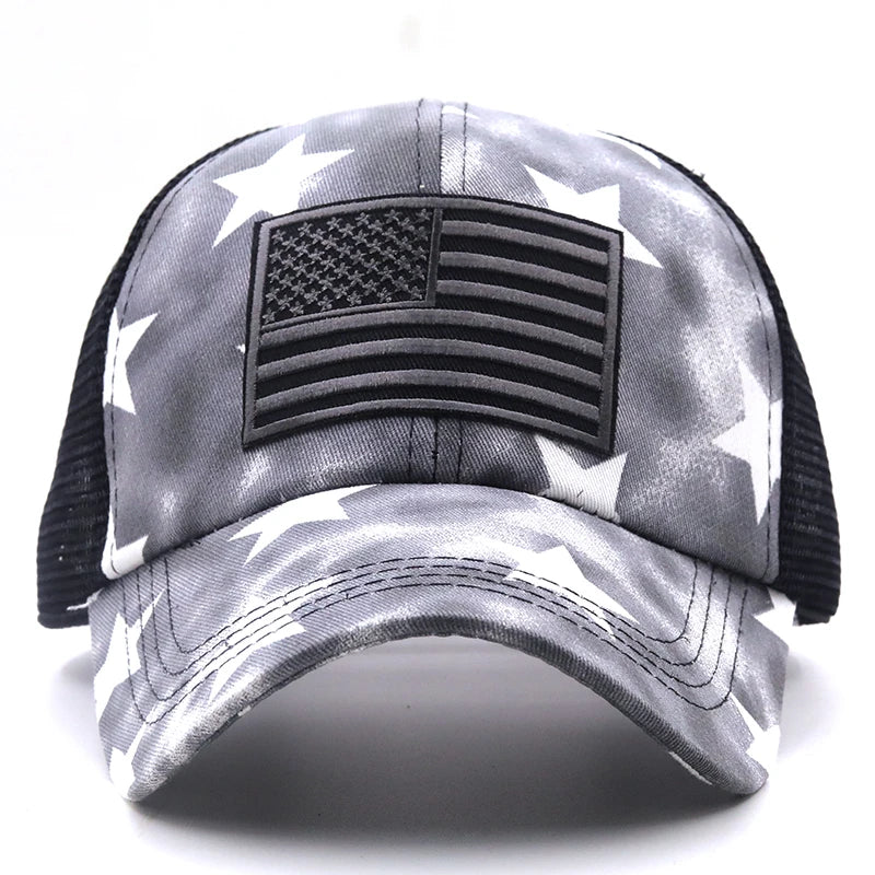 Mesh baseball cap-USA Flag