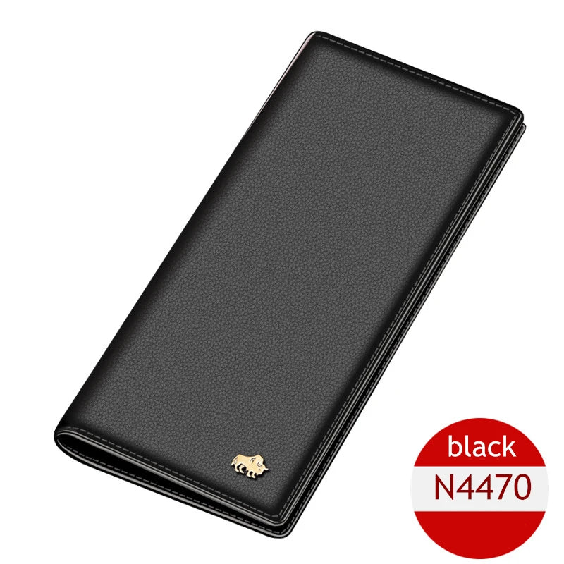 Men's Long Wallet-Thin Soft Genuine Leather