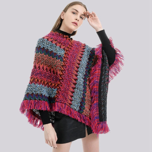 Pullover Knit Boho Poncho/Shawl