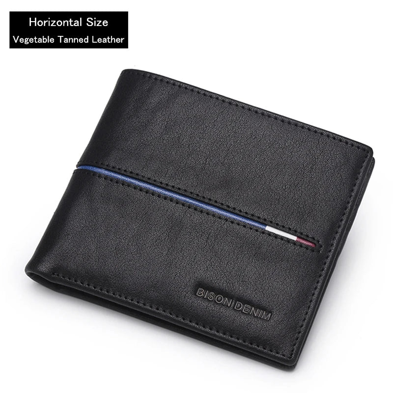 Men's Leather Wallets- Multi-Functional Cowhide Slim Genuine Leather