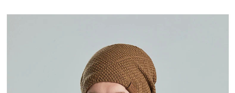 Unisex Fleece Lined Knitted Winter Hat Set- Thick Soft Stretch