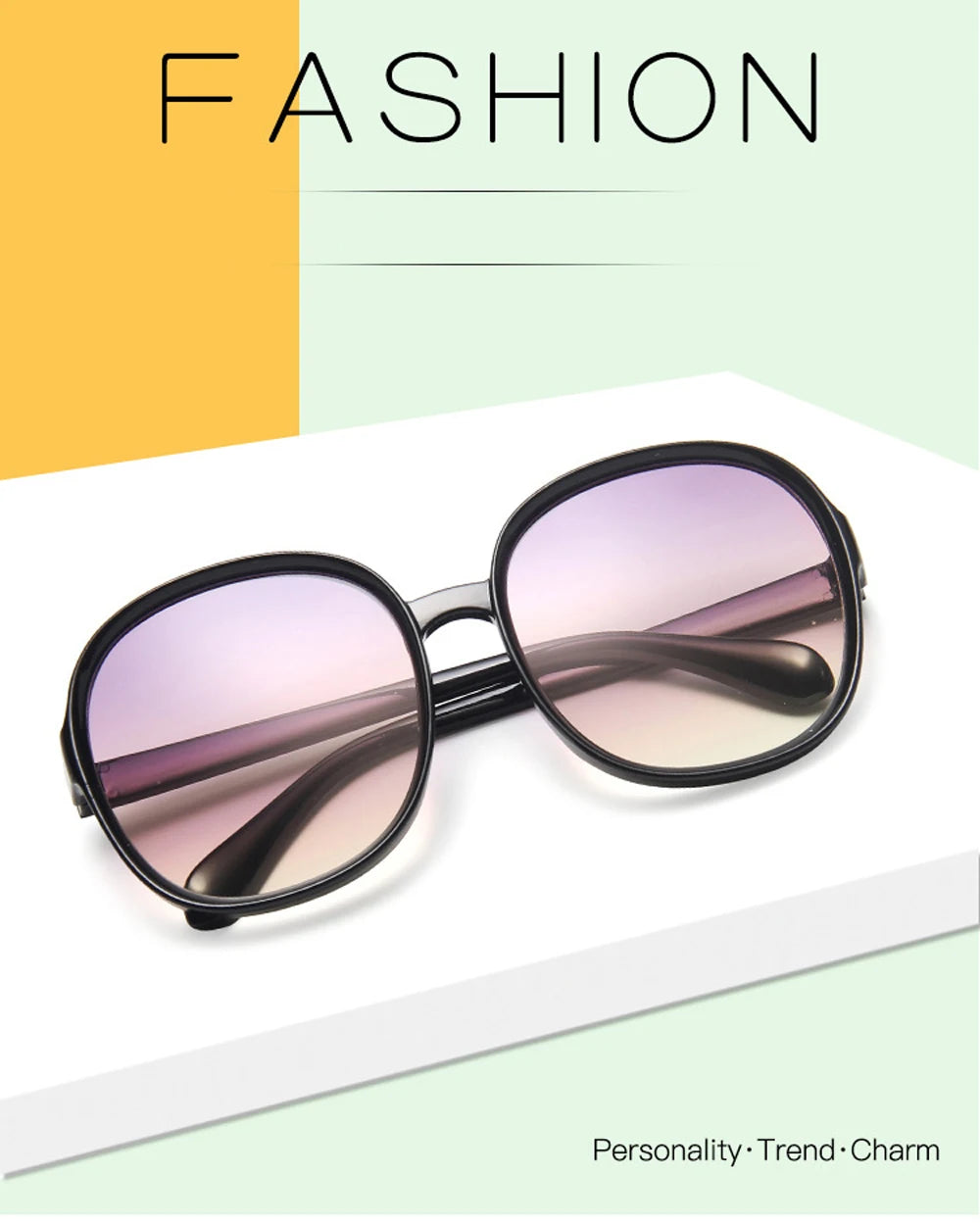 Woman's Oversized Round Frame Sunglasses