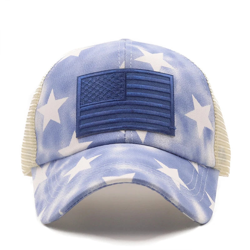 Mesh baseball cap-USA Flag