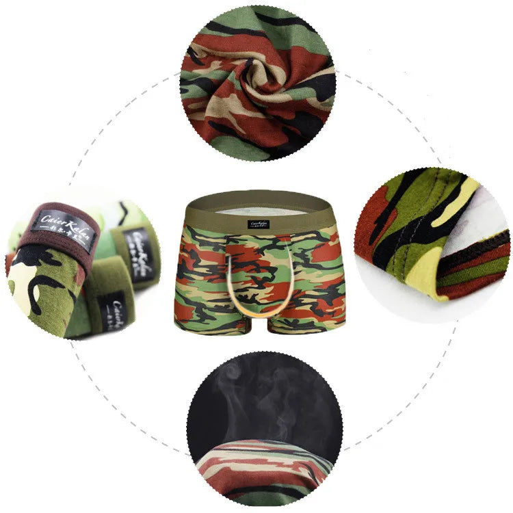 4Pcs Men's Camouflage Breathable Boxer Shorts -Size L-5XL