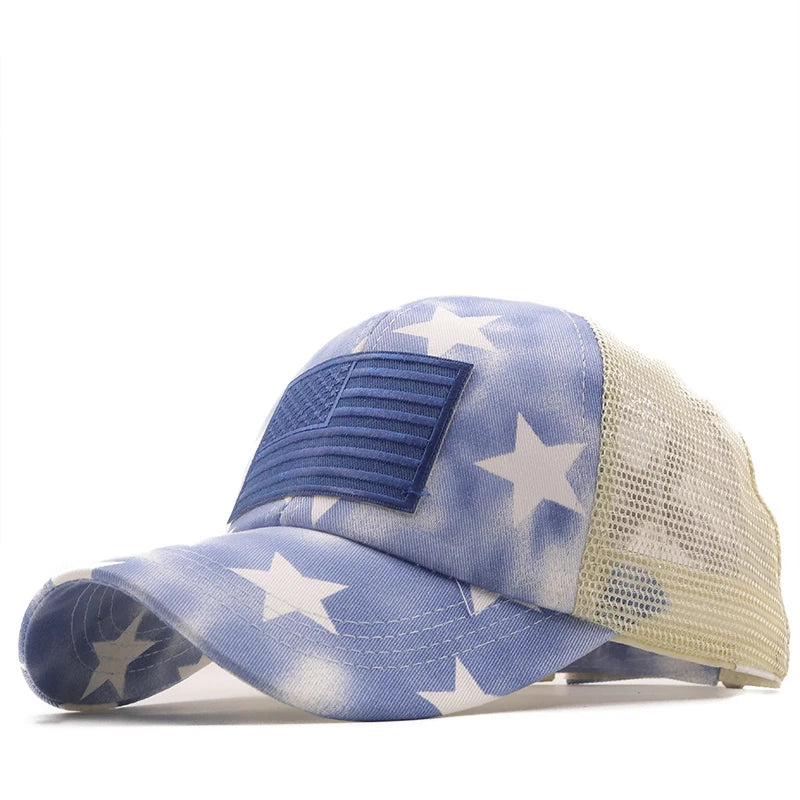 Mesh baseball cap-USA Flag