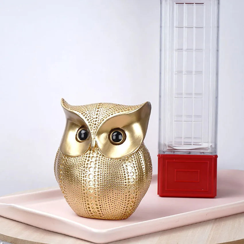 16cm Nordic Golden Owl Statue Figurine