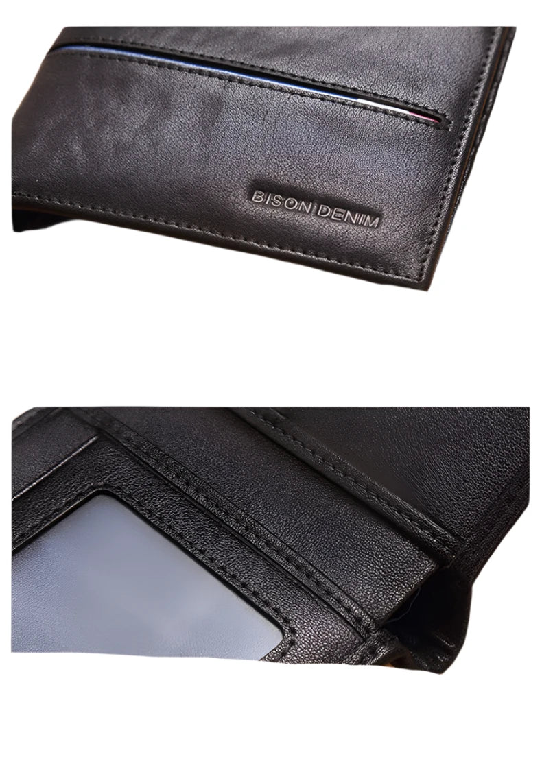 Men's Leather Wallets- Multi-Functional Cowhide Slim Genuine Leather