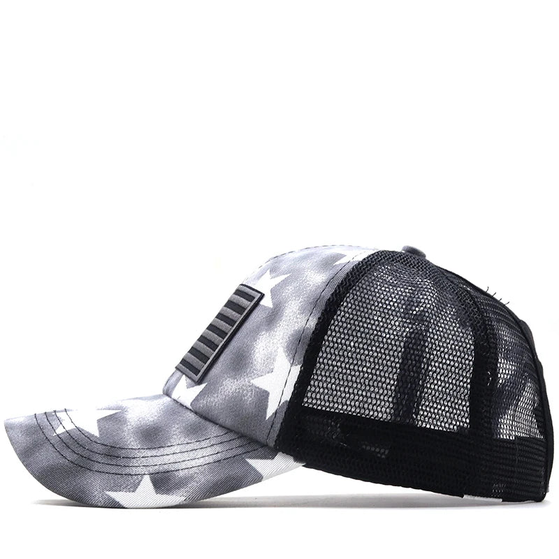 Mesh baseball cap-USA Flag