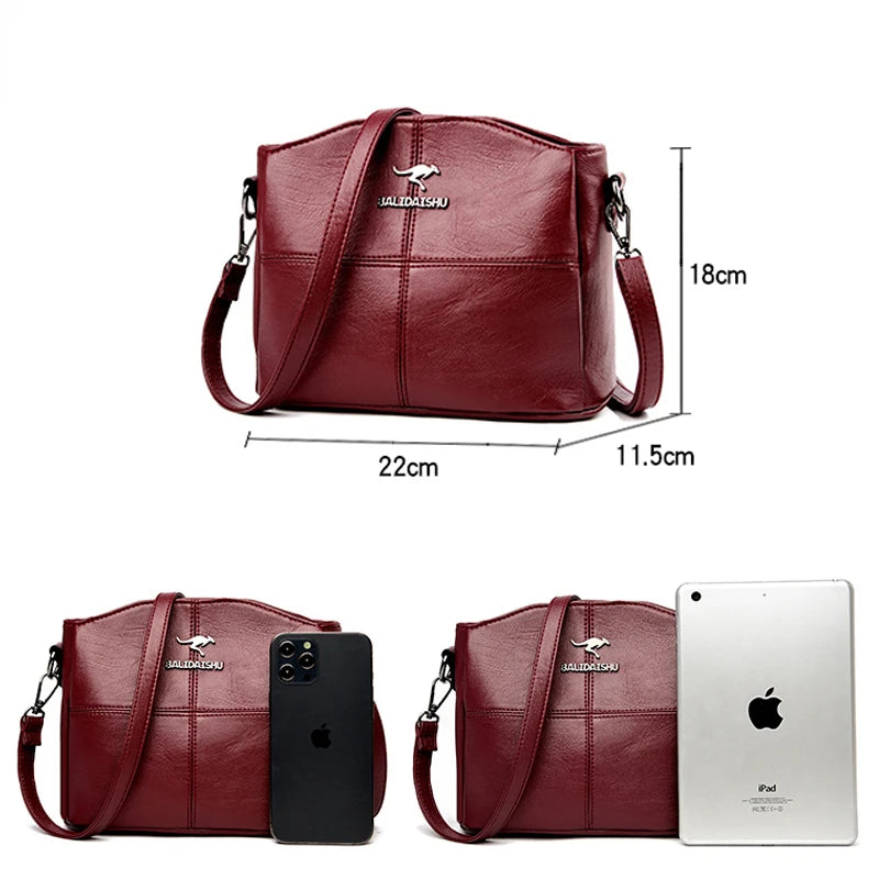 Woman's Soft Leather Handbag -Crossbody Bags