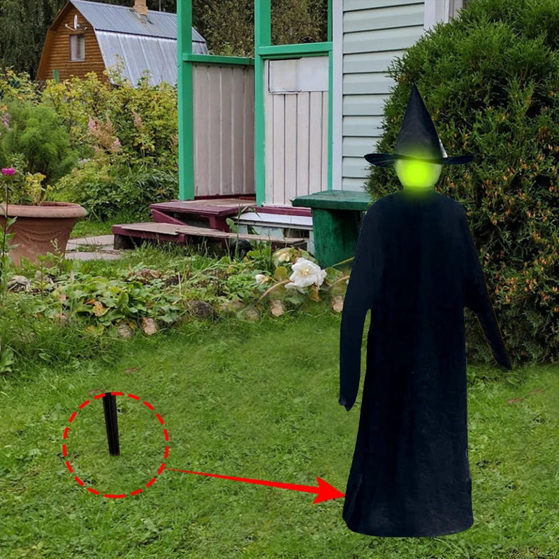 1-3Pcs - Large Outdoor Light Up Glowing Witch Decoration- Sound Activated