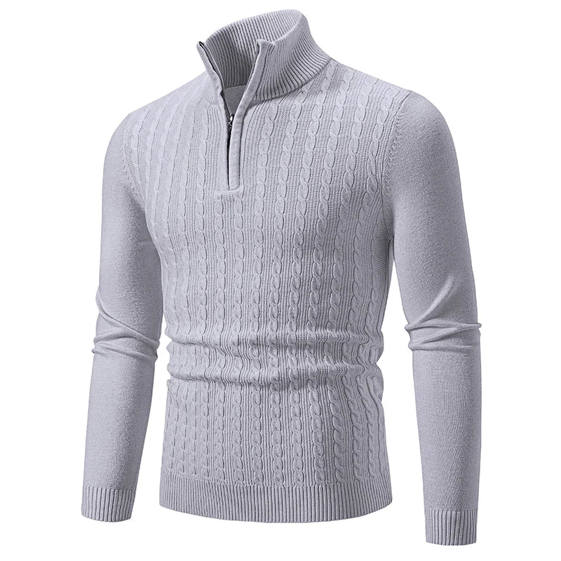 Men's Semi-turtleneck Zipper Sweater