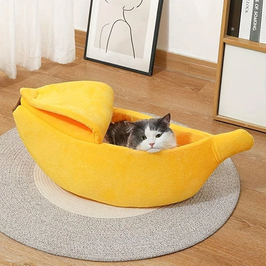 Plush Pet Bed for Cats- Banana