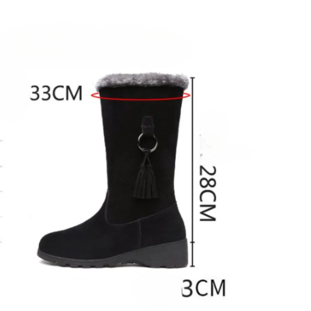 Women's  Non-slip  Thick Plush Snow Boots with Zipper