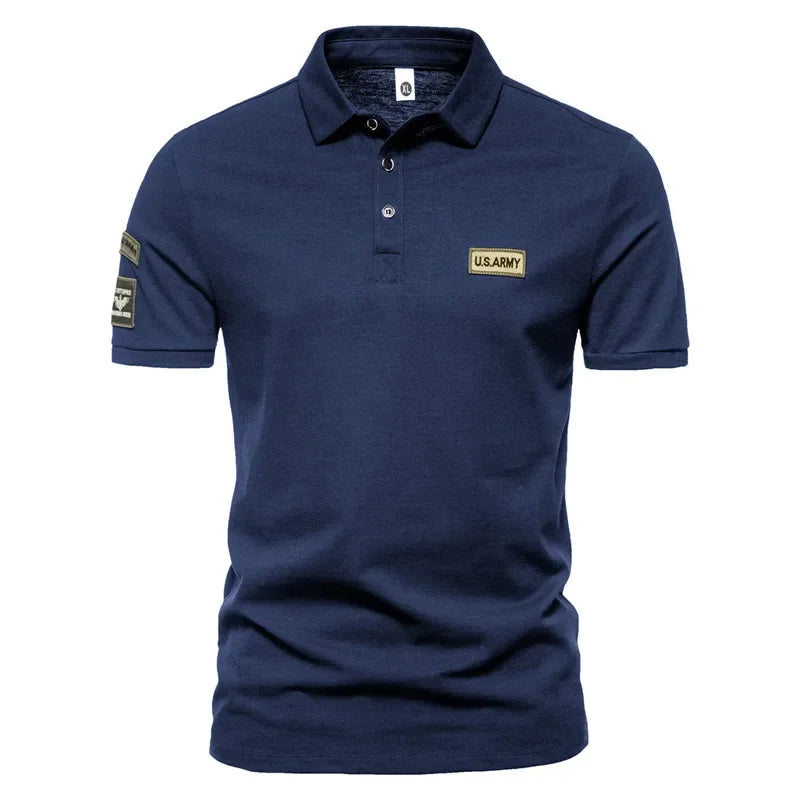 Men's Short Sleeve Breathable Embroidered Polo  T-shirt