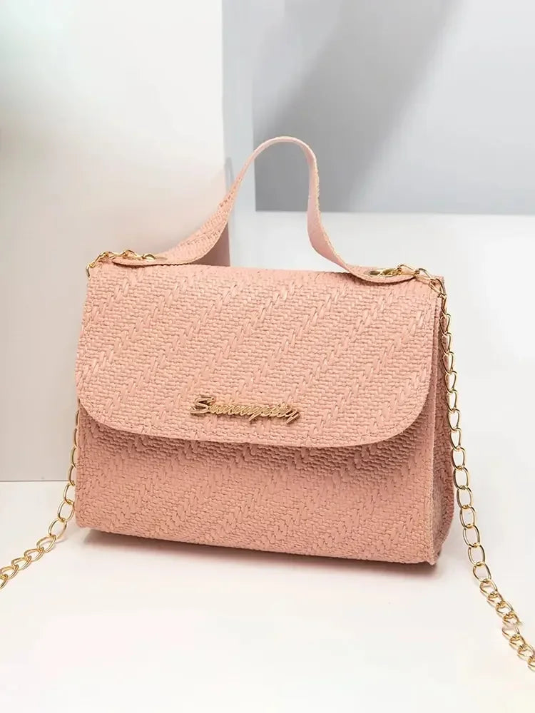 Woman's Crossbody Bag with Embossing Chain