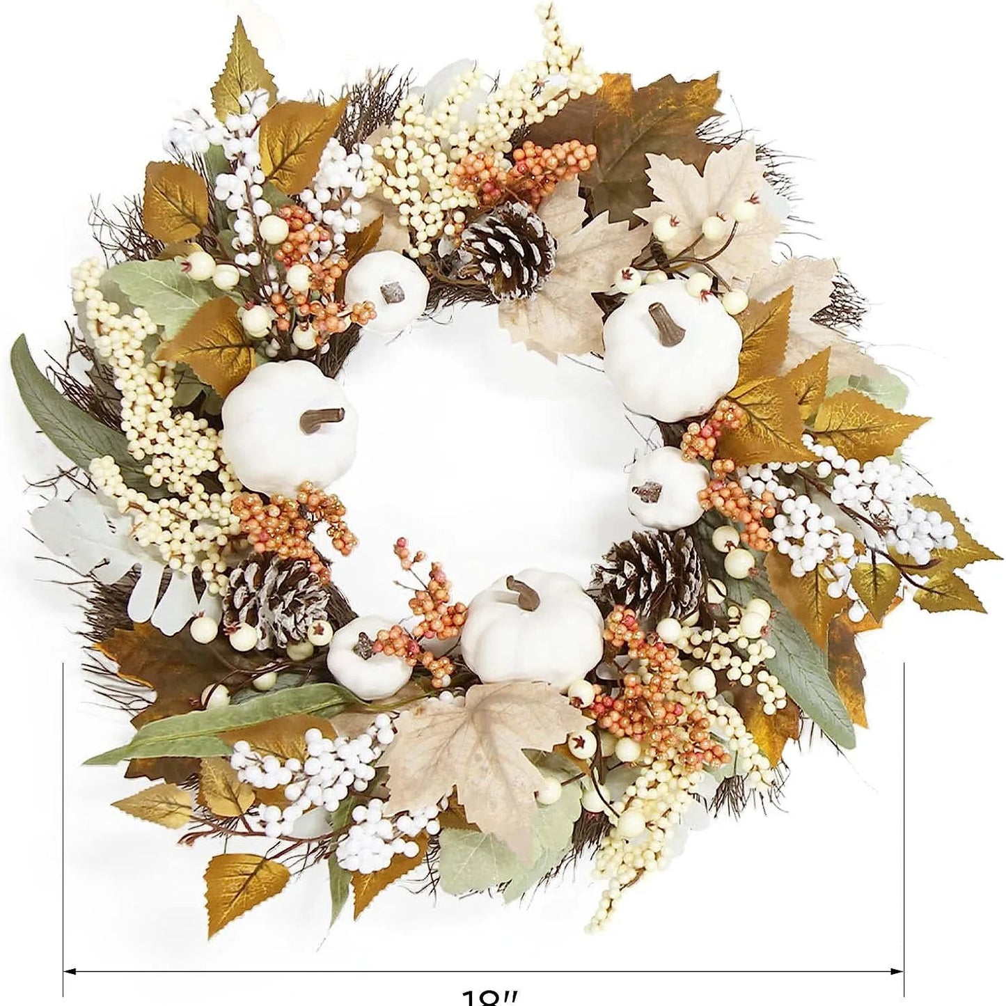 Autumn White Pumpkin Door Wreath