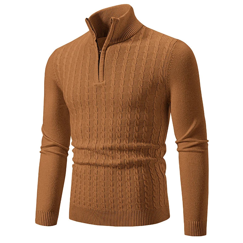 Men's Semi-turtleneck Zipper Sweater