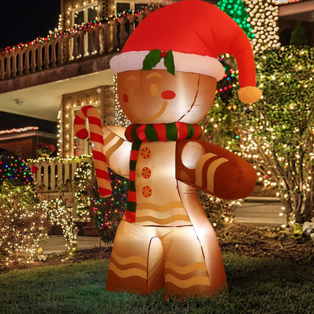 8FT LED Christmas Inflatables - Gingerbread Man