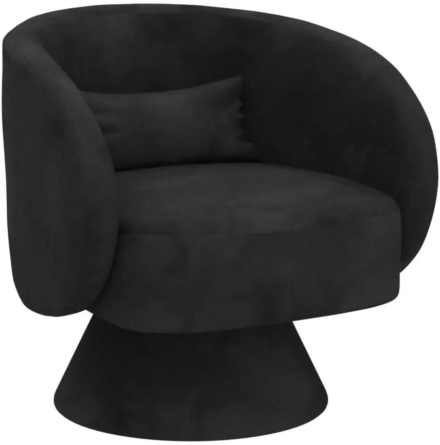 Set of 2 Upholstered Swivel Barrel Accent Chair - 360 Degree Swivel