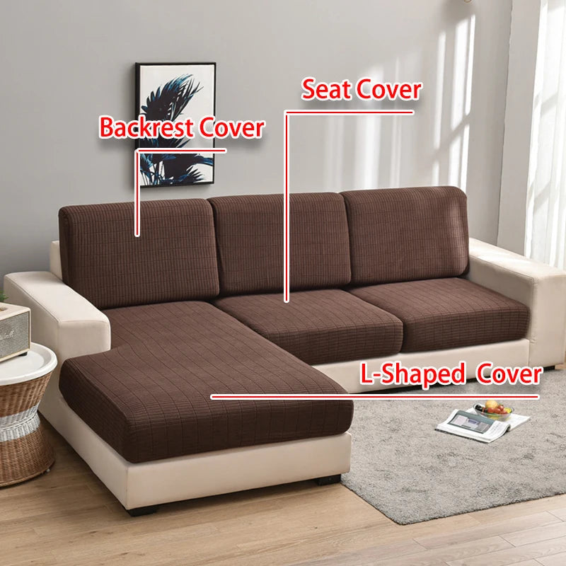 1pcs Cushion Cover Jacquard Thick Sofa Seat Cover for  L-Shaped Corner Sof