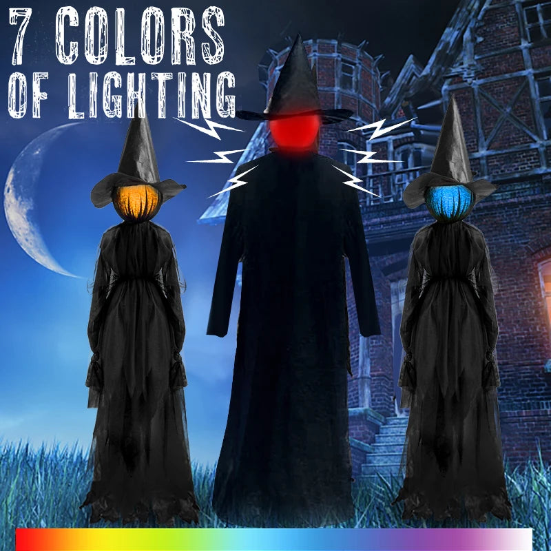 1-3Pcs - Large Outdoor Light Up Glowing Witch Decoration- Sound Activated