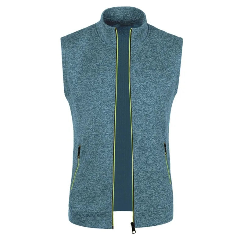 Men's Zipper Sleeveless Jacket Vest with ziper -Athletic Tops