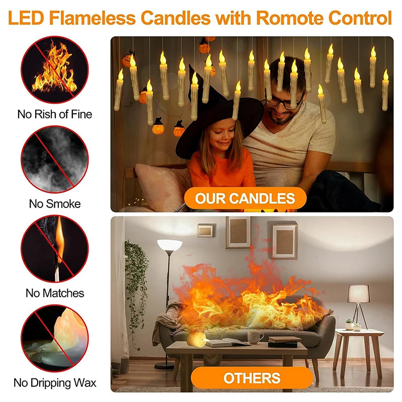 Floating Candles with Wand 12-36Pcs -Flameless Floating LED Candles