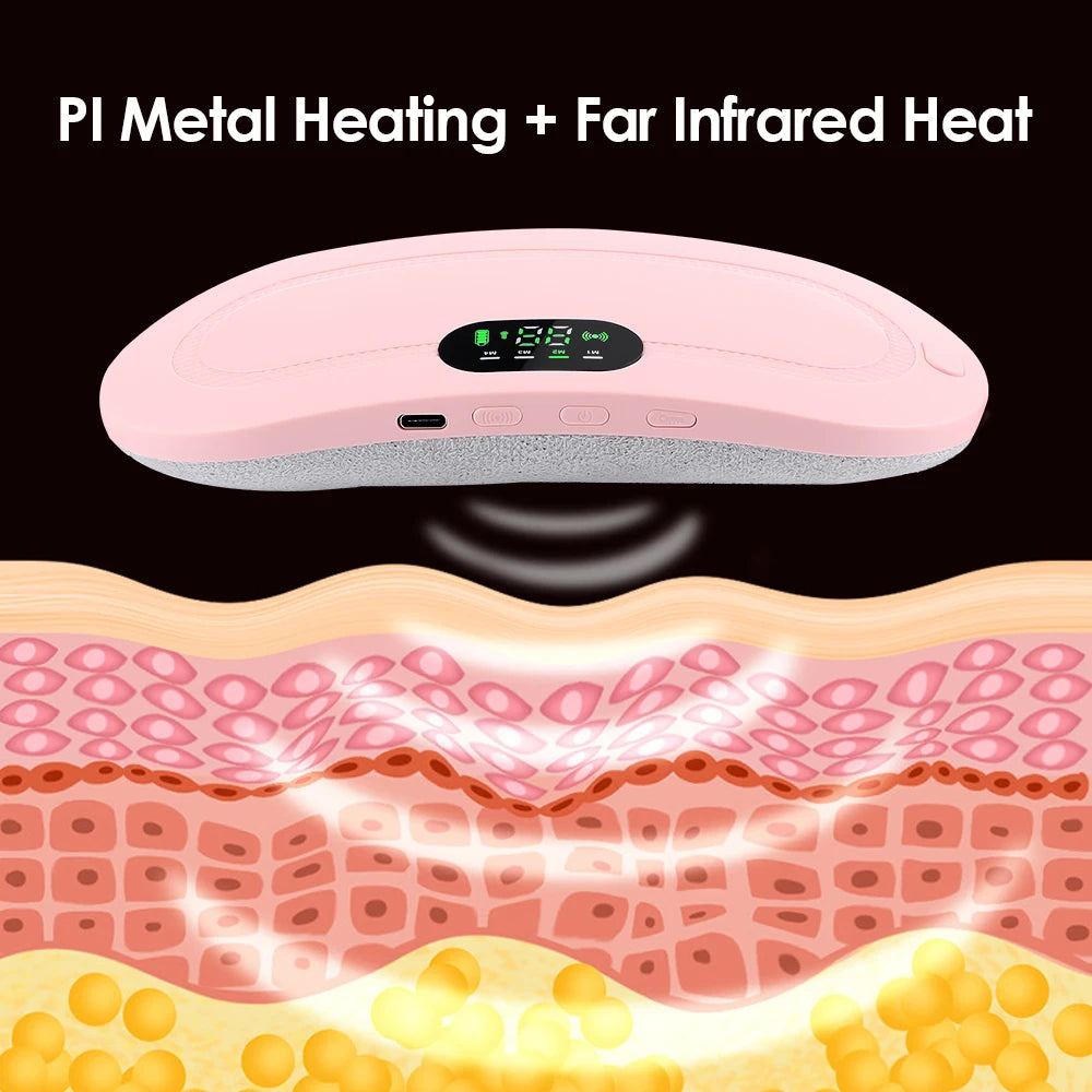 Electric Cramp Massager- Vibrating Heating Pad Belt for Menstrual Relief