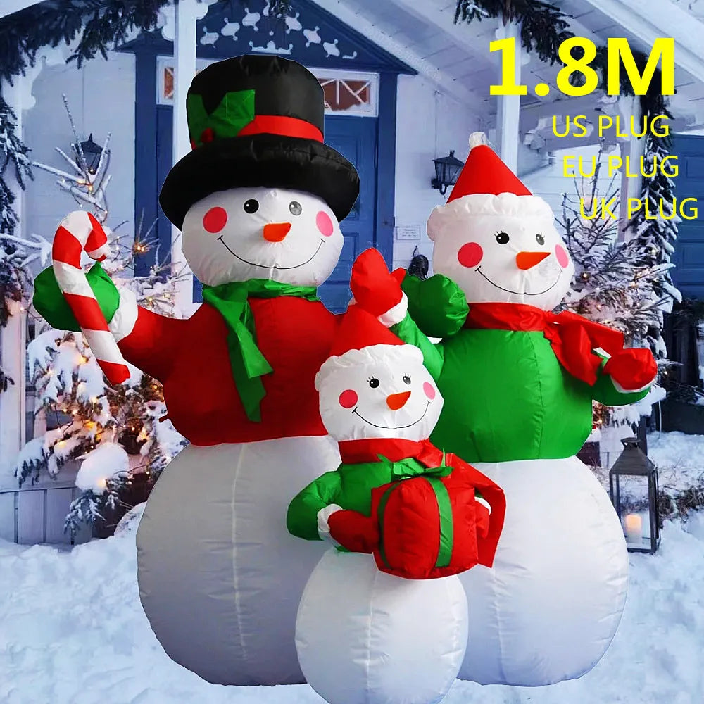 6ft/1.8M - LED Christmas Inflatable - Snowman Family of 3