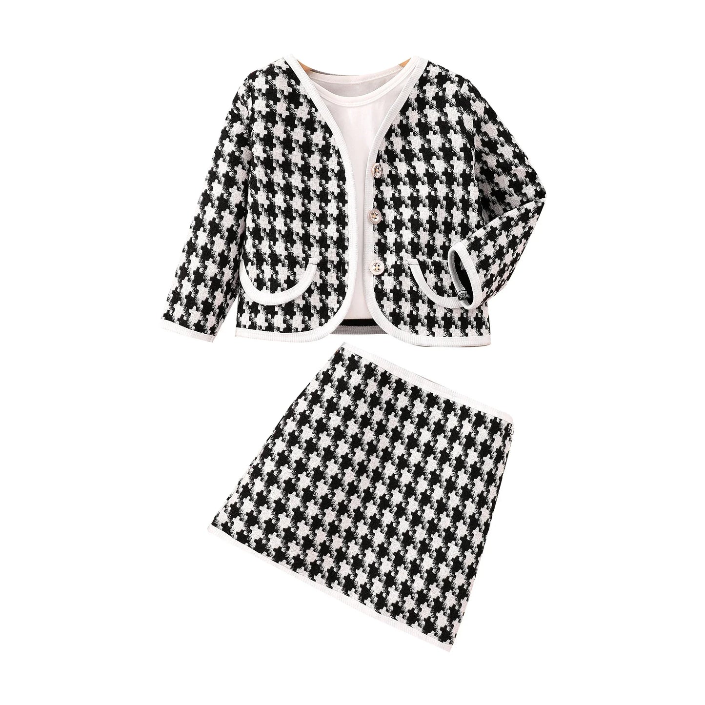 Girls Clothing Set Long Sleeve Cotton Plaid 2 - 6 Years