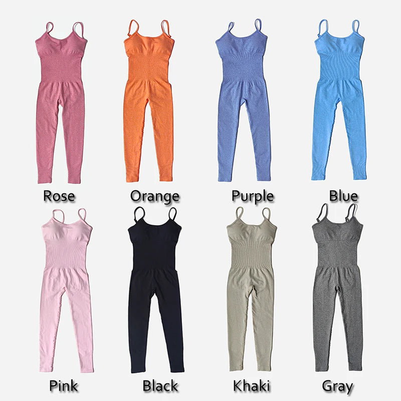 One Piece Seamless Yoga Tracksuit Set