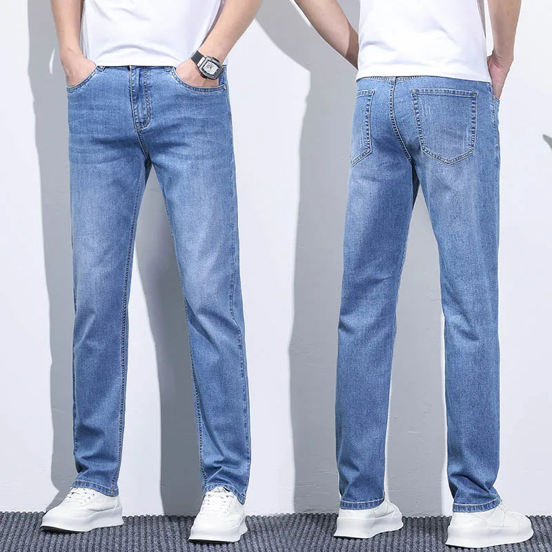 Men's Straight Leg Classic Jeans Casual - Slim Fit Stretchy Jeans