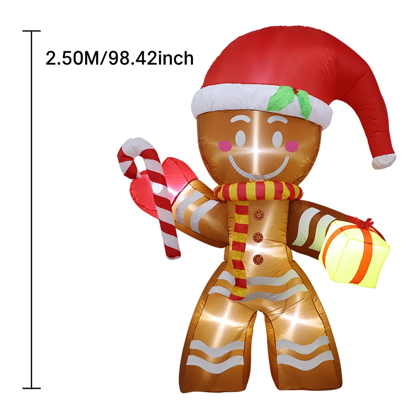 8FT LED Christmas Inflatables - Gingerbread Man