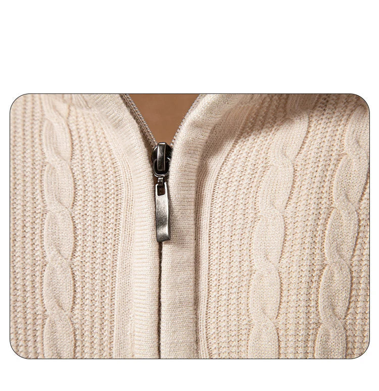 Men's Semi-turtleneck Zipper Sweater