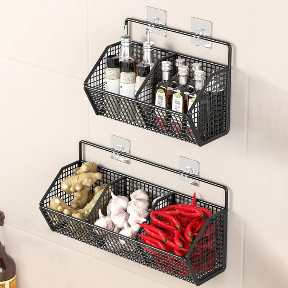 Wall Mounted Storage Rack-Kitchen Waterproof Shelf Basket