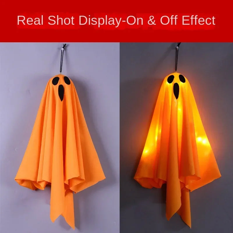 1-8PCS Halloween Hanging Ghost Led Decorations