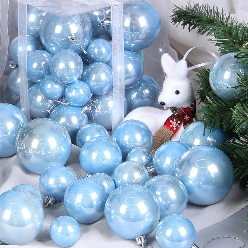 37pcs -Christmas Ball Decoration- Pink, Purple, Blue, Baubles Christmas Tree Hanging Ornaments