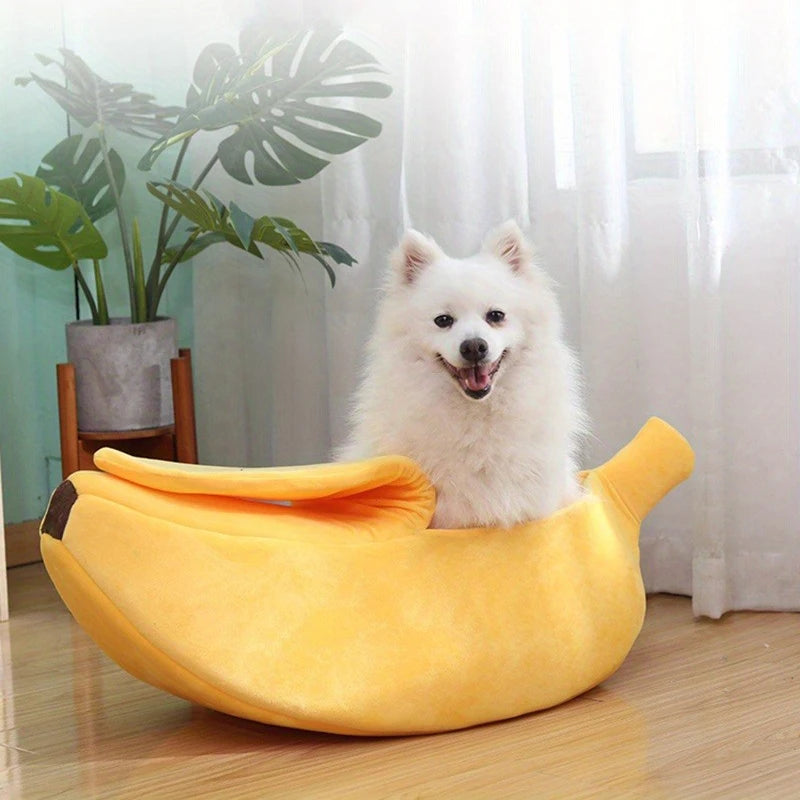 Plush Pet Bed for Cats- Banana