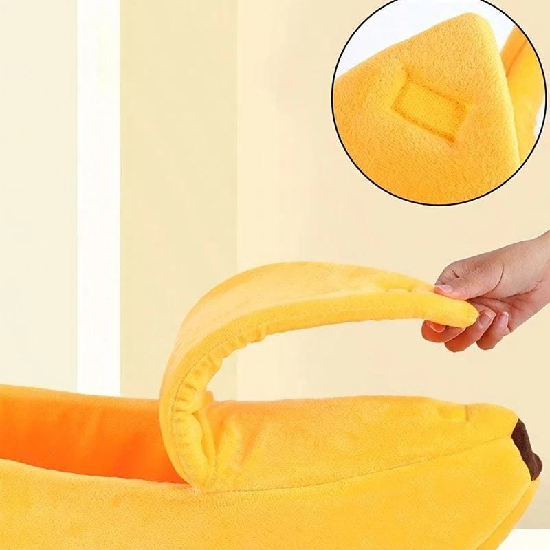 Plush Pet Bed for Cats- Banana