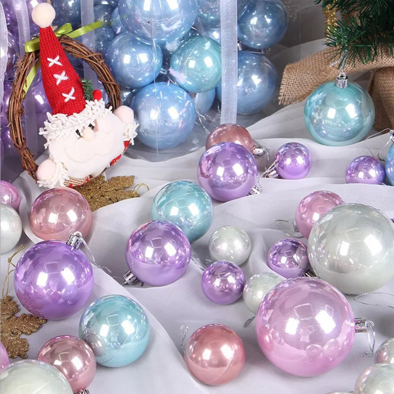 37pcs -Christmas Ball Decoration- Pink, Purple, Blue, Baubles Christmas Tree Hanging Ornaments