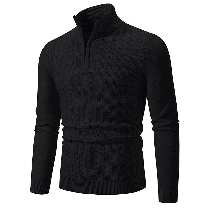 Men's Semi-turtleneck Zipper Sweater