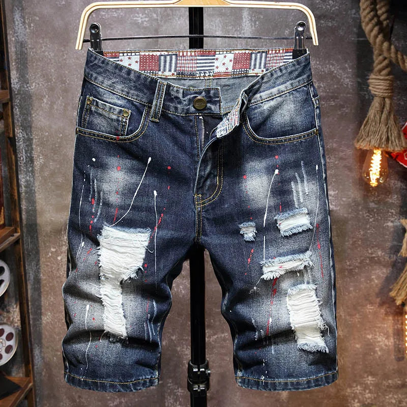 Men's Ripped Jeans Shorts