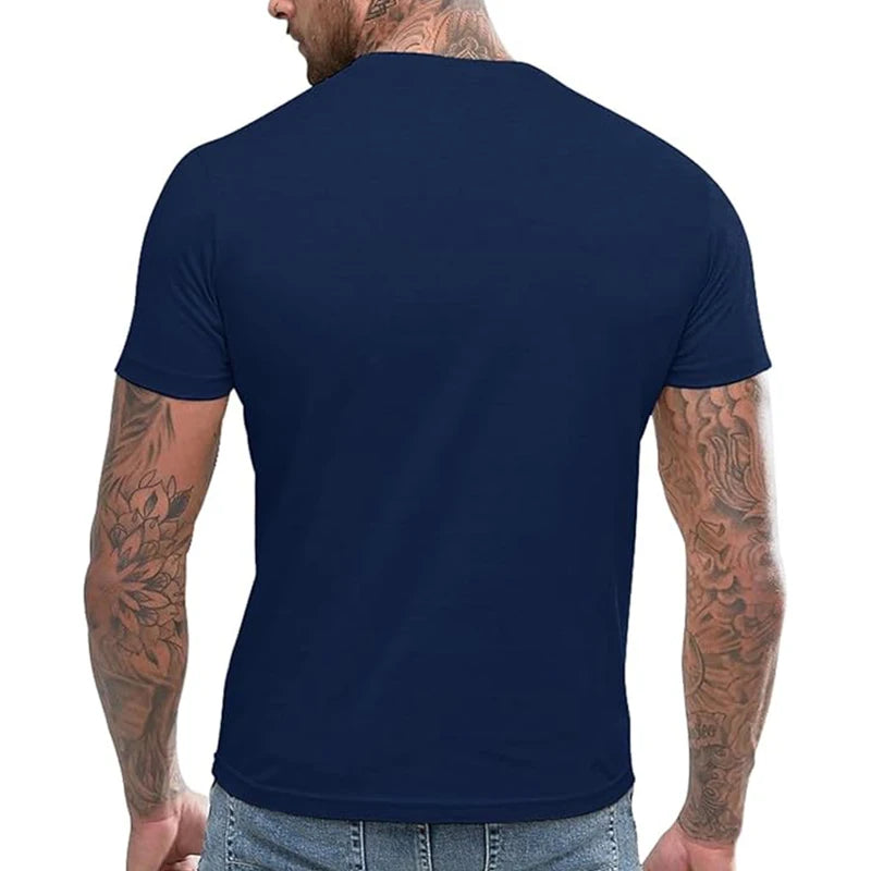 Men's Slim Fitted Casual Short Sleeve Button T-Shirts