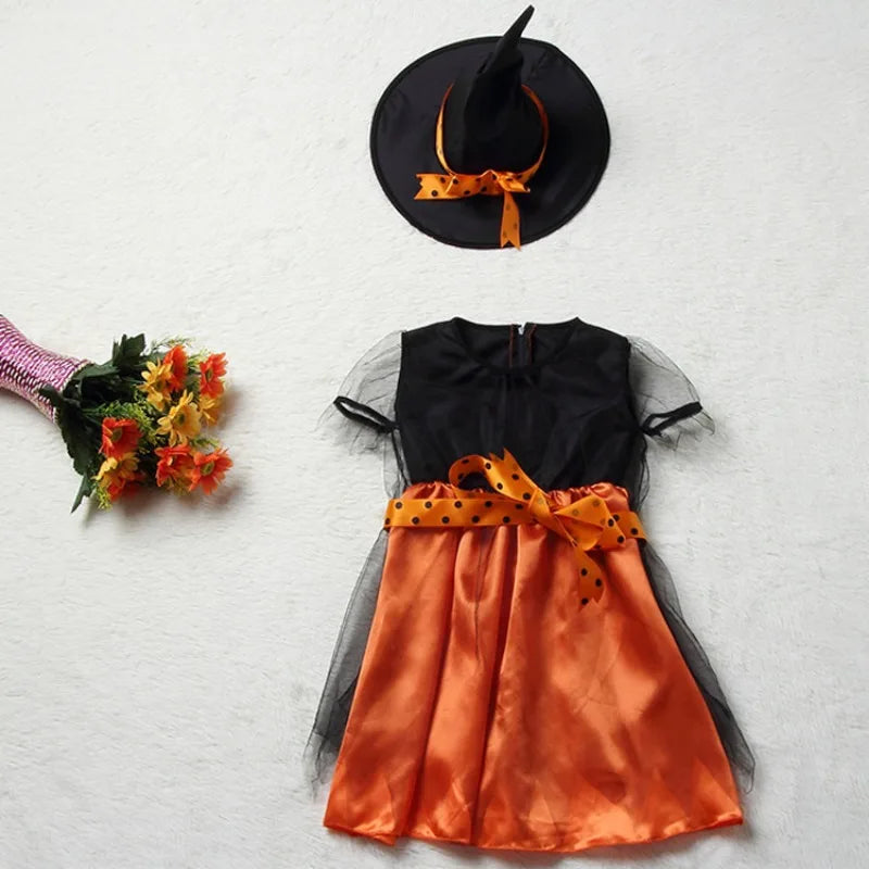 Children's Halloween- Witch with hat and broom