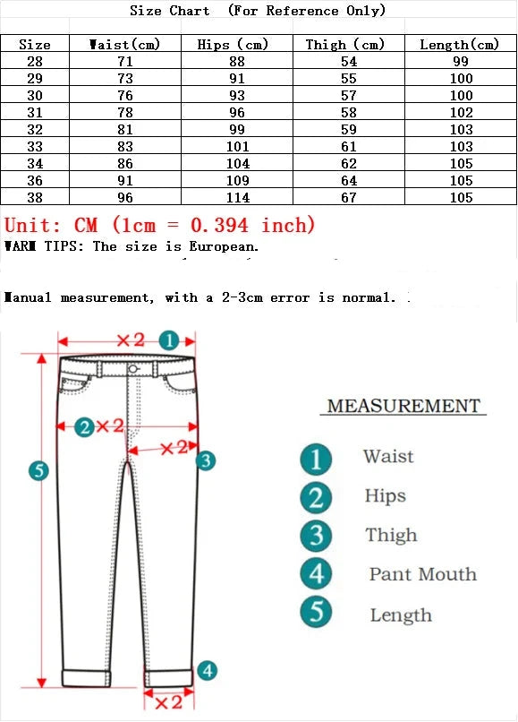 Men's Business Classic Casual Trousers -Slim Fit Black/Blue Elastic High Waist