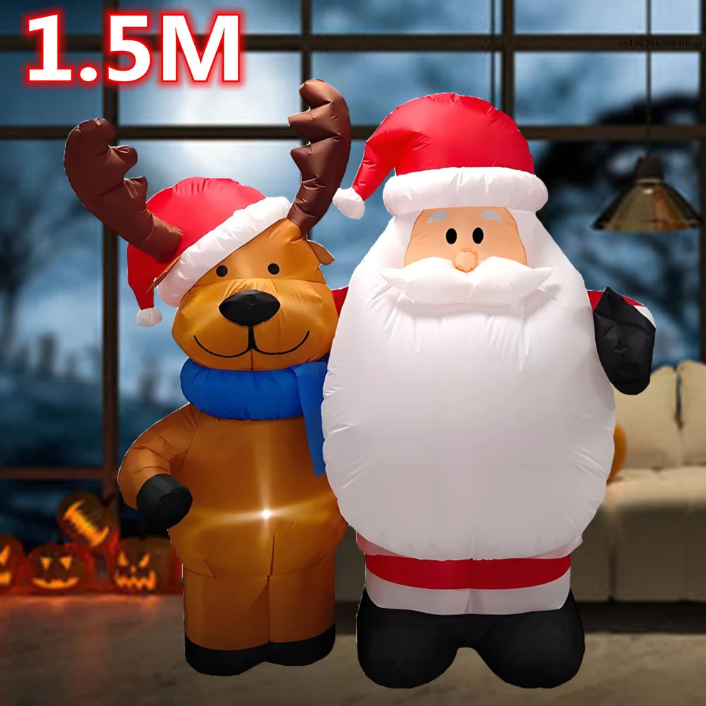 4ft/1.5M LED Christmas Inflatable -Santa Claus And Rain Deer