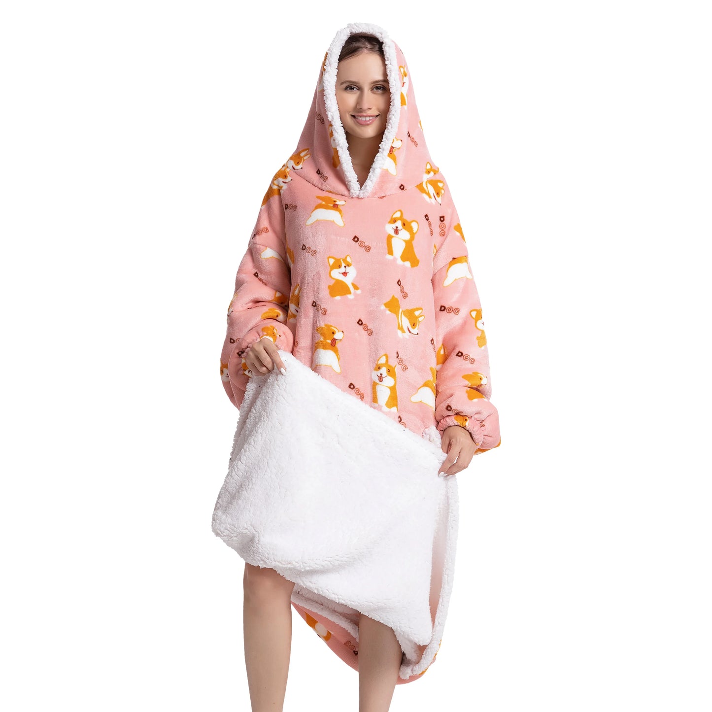 Oversized Wearable Pullover Blanket Hoodie - Soft  Flannel Fleece  Soft