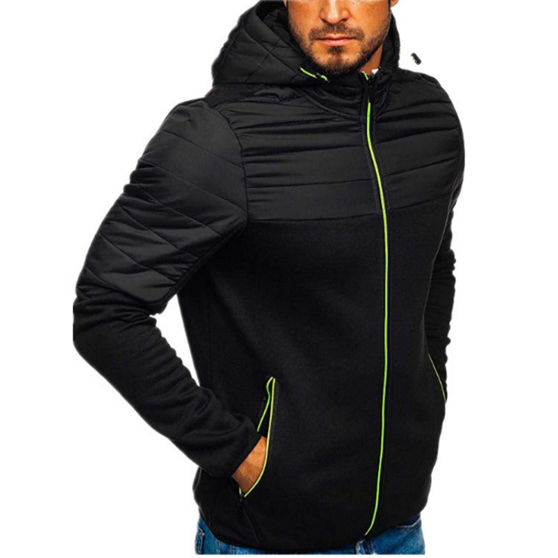 Chaqueta con capucha para hombre con bolsillos con cremallera