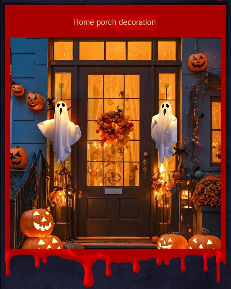 1-8PCS Halloween Hanging Ghost Led Decorations